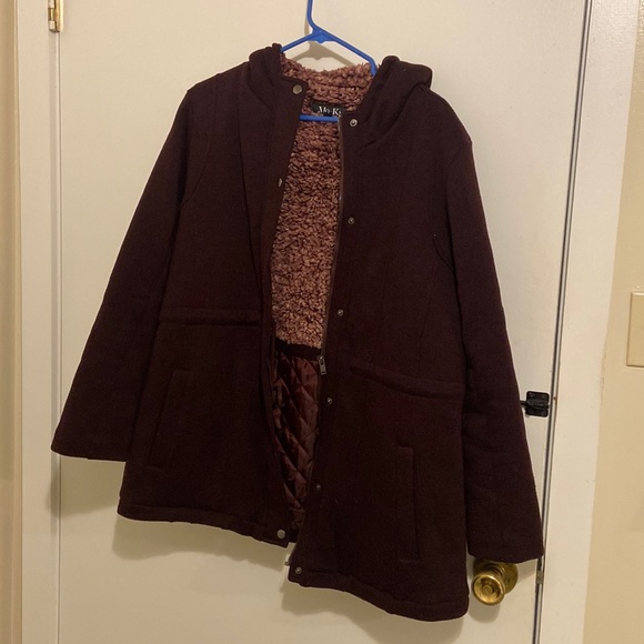 mo-ka Jackets & Blazers - Woman’s coat size XL maroon hooded